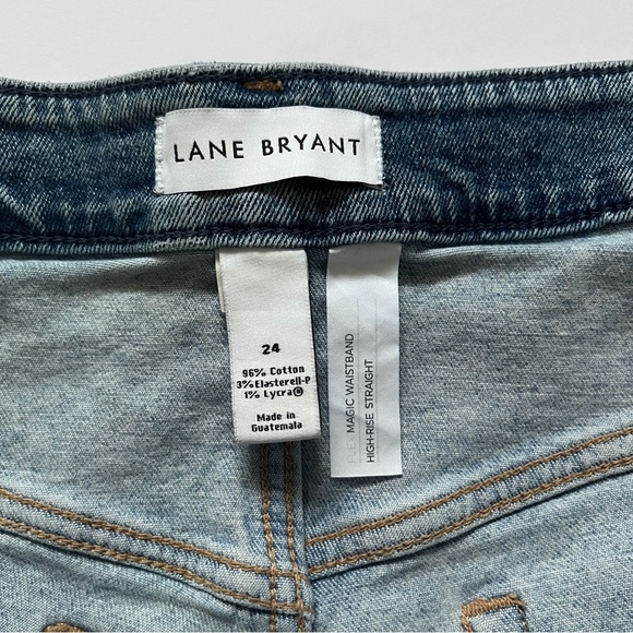 Lane Bryant Colorblock High Rise Straight Jeans – Size 24, Frayed Hem - Picture 7 of 7
